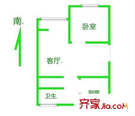 盛和佳苑戶型圖1 1室1廳1衛(wèi)1廚