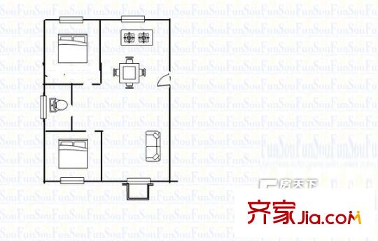 通和佳苑 2室 戶型圖