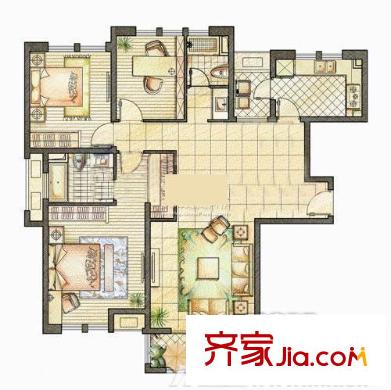 通和佳苑 3室 戶型圖