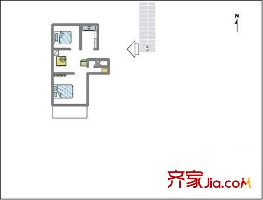 通和佳苑 1室 戶型圖