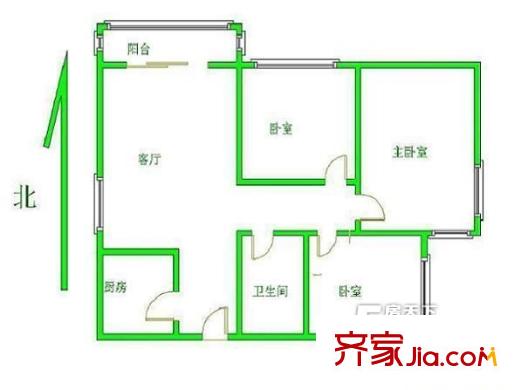 和龍花園 3室 戶型圖