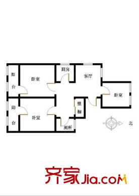 衛(wèi)樓新村 3室 戶型圖