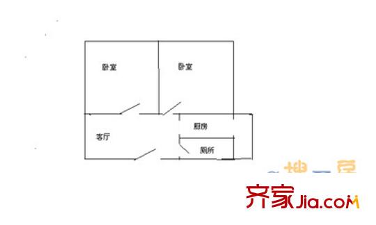 化機廠宿舍 2室 戶型圖