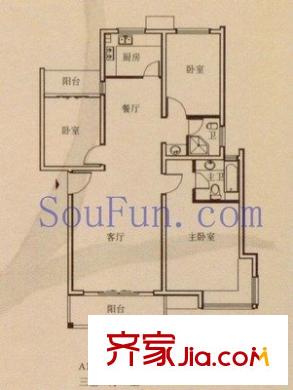 水岸云錦 3室 戶型圖