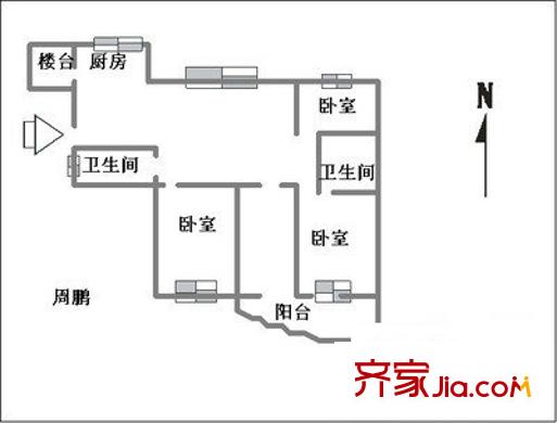 水岸云錦 3室 戶型圖