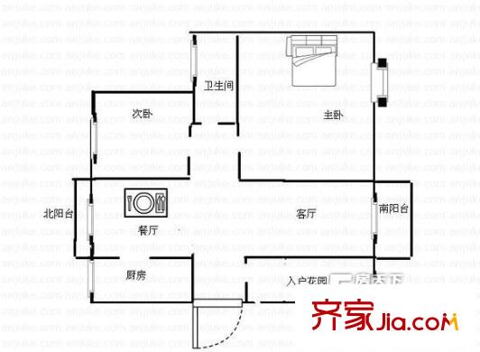 新文采花園 2室 戶型圖