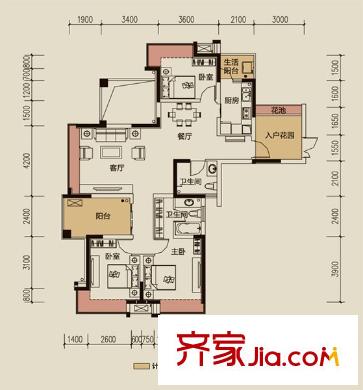 新文采花園 3室 戶型圖