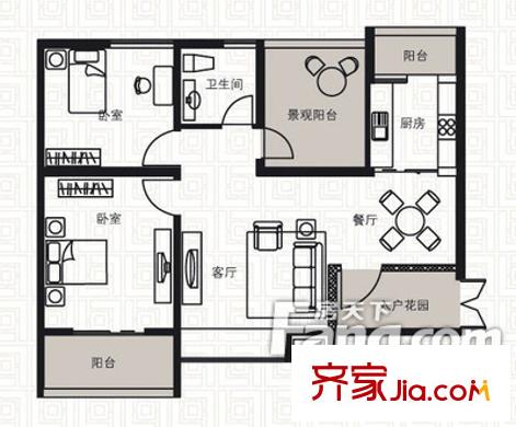 牛奶廠宿舍 2室 戶型圖