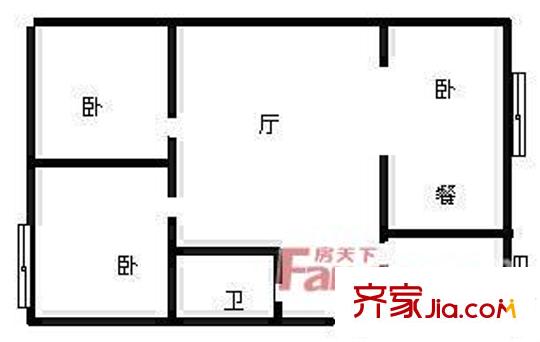 八一齒輪廠(chǎng)宿舍戶(hù)型圖40-3 3室2廳1衛(wèi)1廚