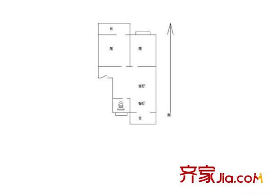 梅山新村 1室 戶型圖