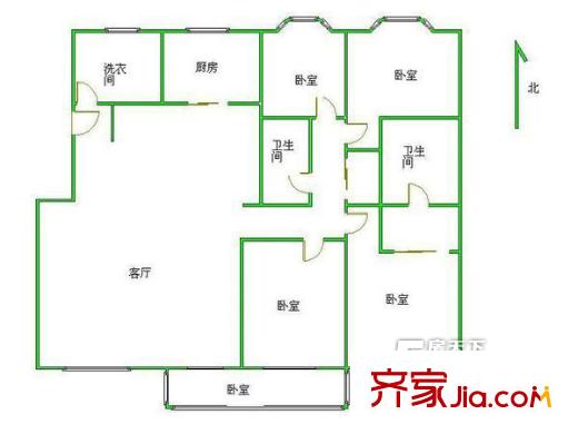 八一齒輪廠(chǎng)宿舍 4室 戶(hù)型圖