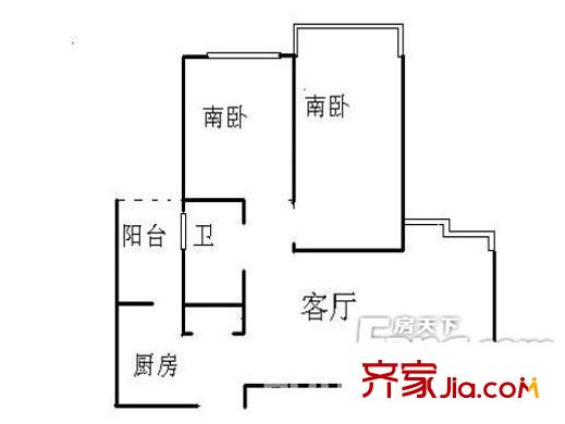 八一齒輪廠宿舍戶型圖42-1 3室2廳1衛(wèi)1廚