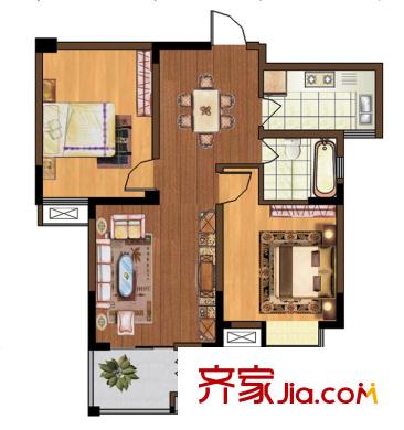 廬陽(yáng)柳林苑一期兩室戶型 2室2廳1衛(wèi)1廚