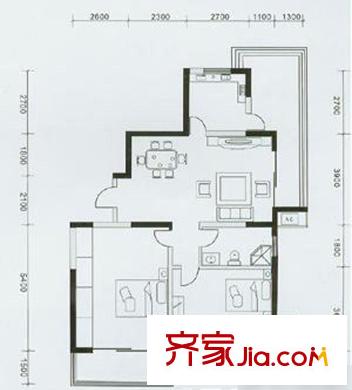 凱悅豪庭 2室 戶型圖