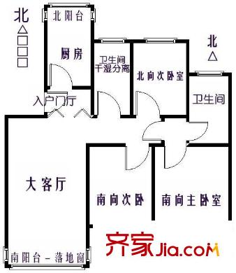 聚業(yè)苑 3室 戶型圖