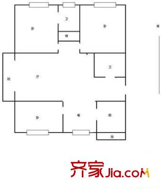 聚業(yè)苑 3室 戶型圖