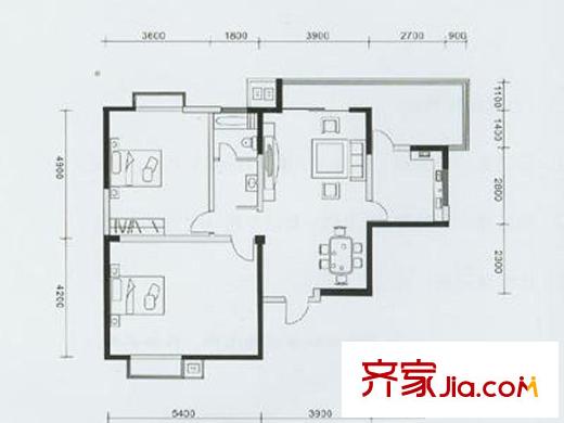 凱悅豪庭 2室 戶型圖