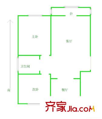 五里墩電信村 2室 戶型圖