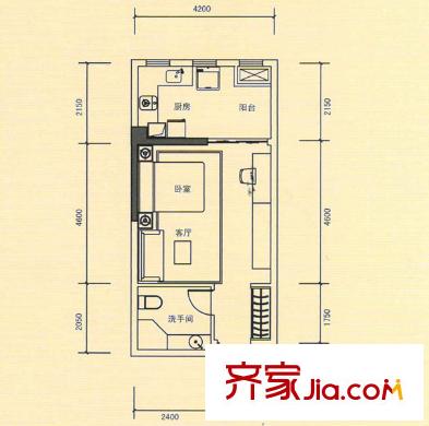 徽商優(yōu)山美地 1室 戶型圖