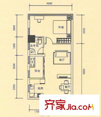 徽商優(yōu)山美地 1室 戶型圖