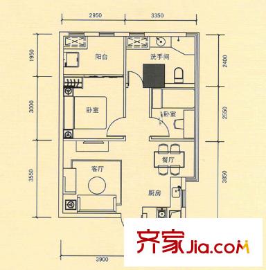 徽商優(yōu)山美地 2室 戶型圖