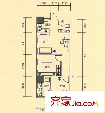 徽商優(yōu)山美地 2室 戶型圖