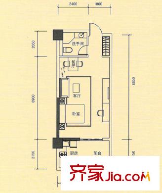 徽商優(yōu)山美地 1室 戶型圖