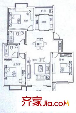 新華徽府 3室 戶型圖