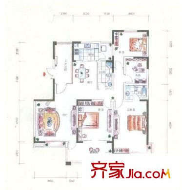 新華徽府 3室 戶型圖