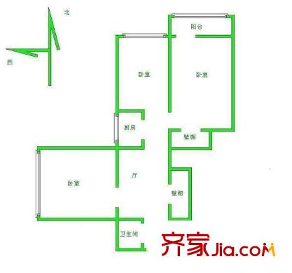明光小區(qū) 3室 戶型圖