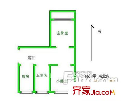明光小區(qū) 2室 戶型圖