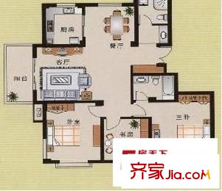 新華徽府 3室 戶型圖