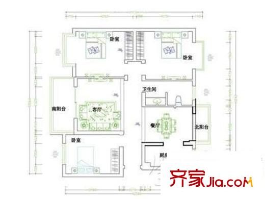 世紀新城 3室 戶型圖