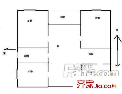 明光小區(qū) 3室 戶型圖