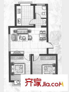 啤酒廠宿舍 2室 戶型圖