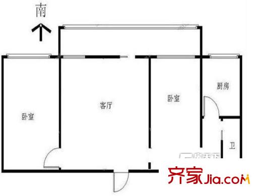 啤酒廠宿舍 2室 戶型圖