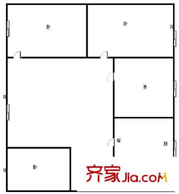 建設(shè)廳宿舍 4室 戶型圖