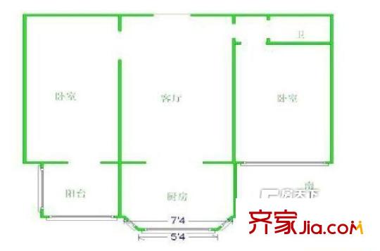 鋼北新村 2室 戶型圖