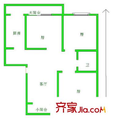 鋼北新村 3室 戶型圖