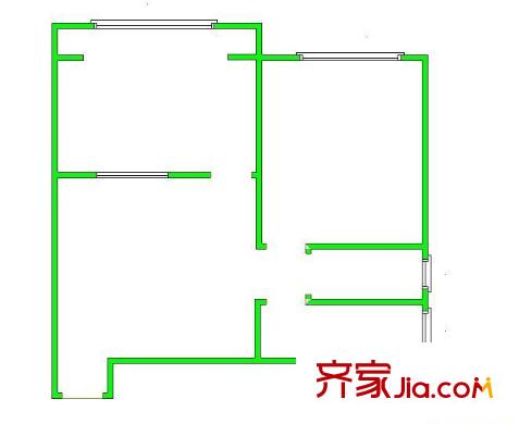 長城天一家園清溪苑戶型圖5 2室2廳1衛(wèi)1廚
