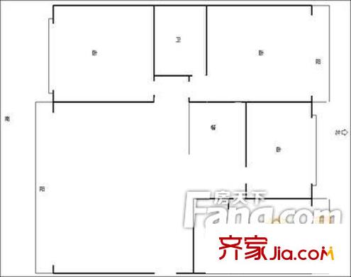長城天一家園清溪苑戶型圖2 2室2廳1衛(wèi)1廚