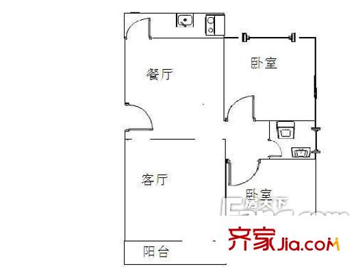 北苑小區(qū) 2室 戶型圖