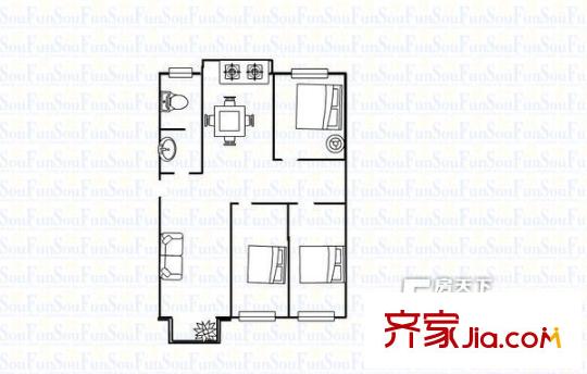 北苑小區(qū) 3室 戶型圖