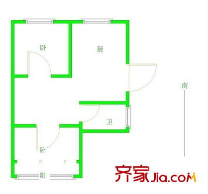 北苑小區(qū) 2室 戶型圖