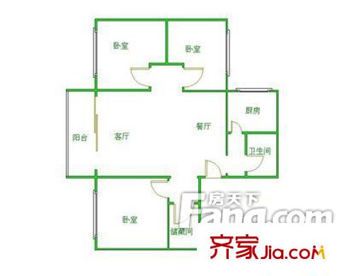 北苑小區(qū) 3室 戶型圖