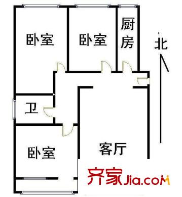 水湖路小區(qū) 3室 戶型圖