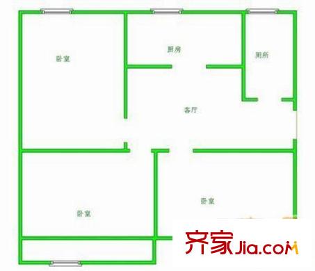 水湖路小區(qū) 3室 戶型圖