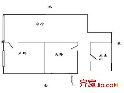 水湖路小區(qū) 2室 戶型圖