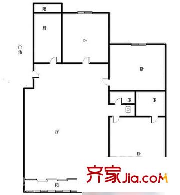 大鵬怡和華庭 3室 戶型圖