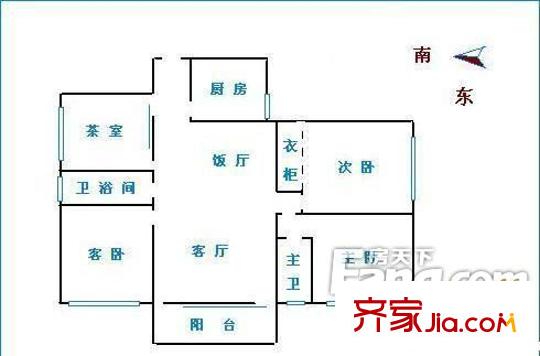 珠光雅苑 3室 戶型圖